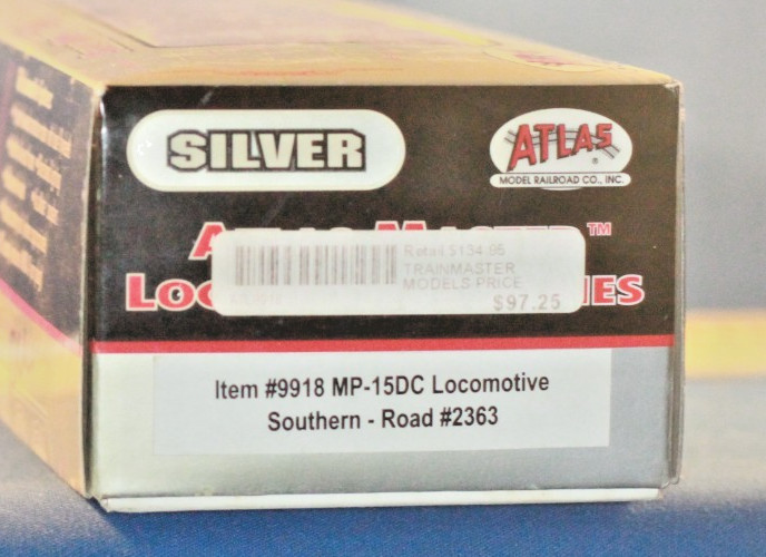 JP HO Atlas Master Silver 9918 EMD MP-15DC Southern Railway #2363 DCC-Installed