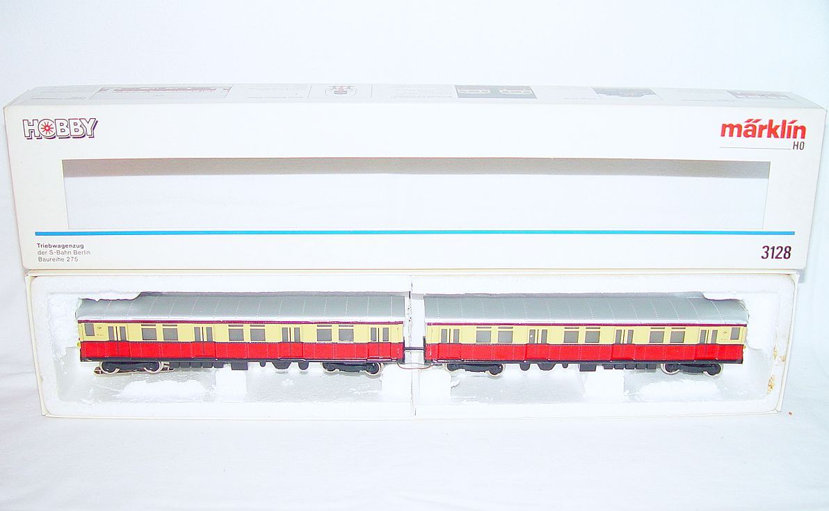 Marklin AC HO 1:87 DB BR 275 “BERLINER S-BAHN” MULTIPLE 2-UNIT 3128 MIB`90 RARE!