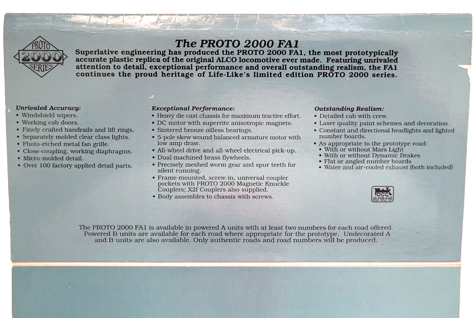 PROTO 2000 FA1 HO FRISCO #5215 POWERED LIMITED EDITION DC NEW TESTED