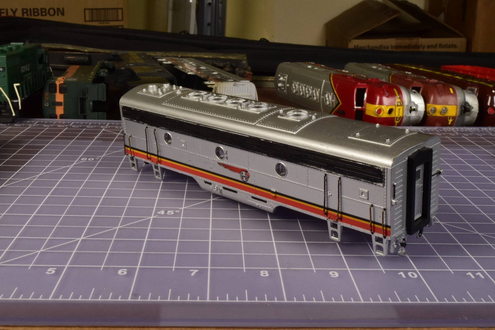 HO SHELL from kit F7B, metal door railings, laminate windows all around