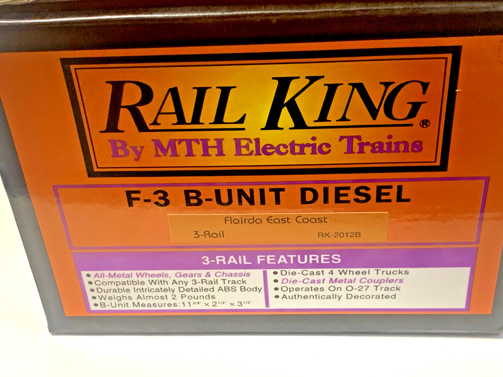 MTH RailKing O-Ga #RK2007L/RK2012B F3 A+B+A Diesel Set Florida East Coast NEW