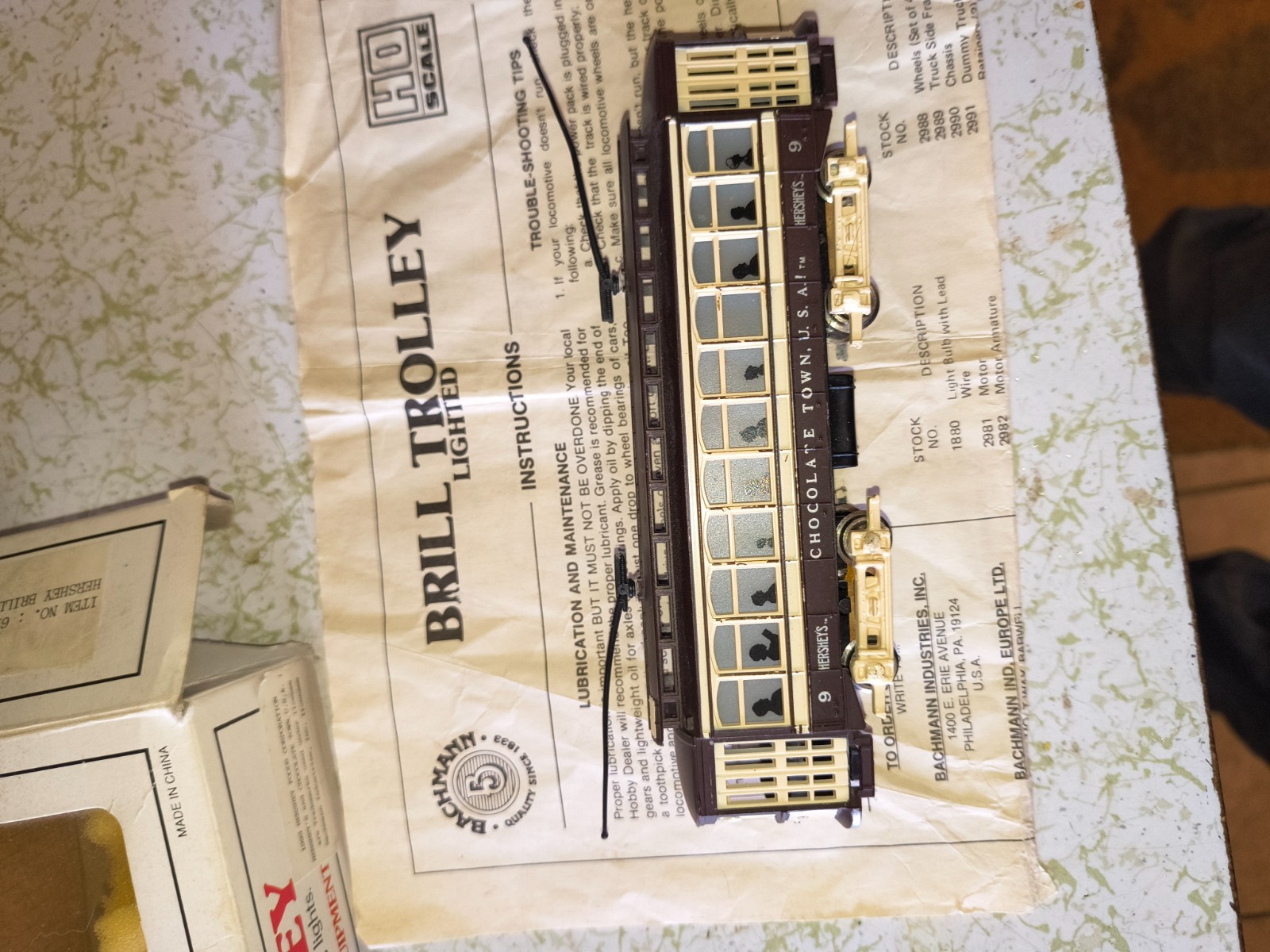Bachmann Brill Trolley HO Hershey 61039 RUNS BUT HAS ISSUE