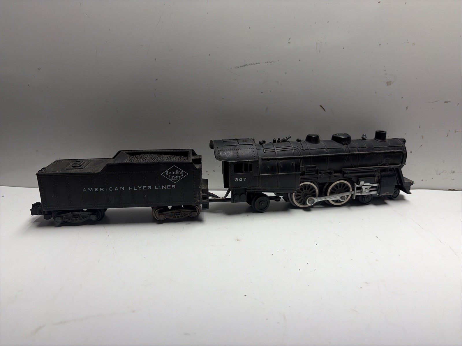 Vintage American Flyer 307 Reading Lines Locomotive Train And Tender O Gauge