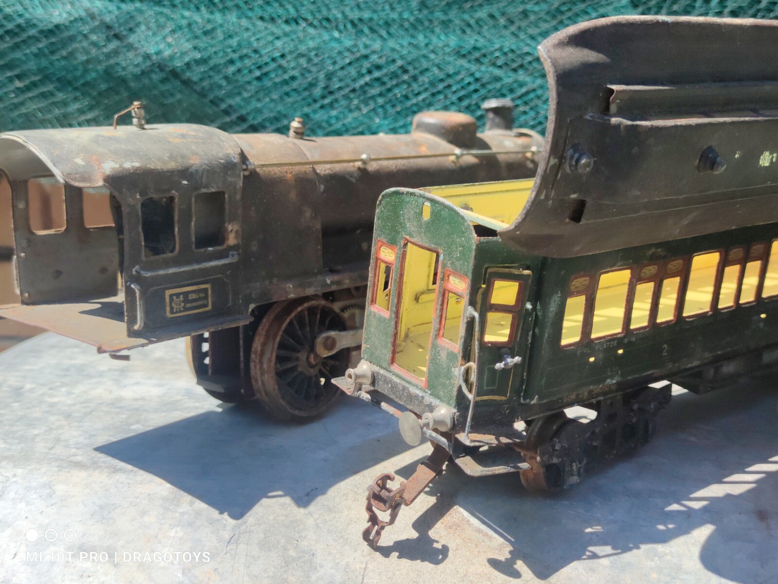 VINTAGE LOKOMOTIVE KRAUS FANDOR TOY MARKLIN BING + TENDER, VAGONS SHELL GERMANY