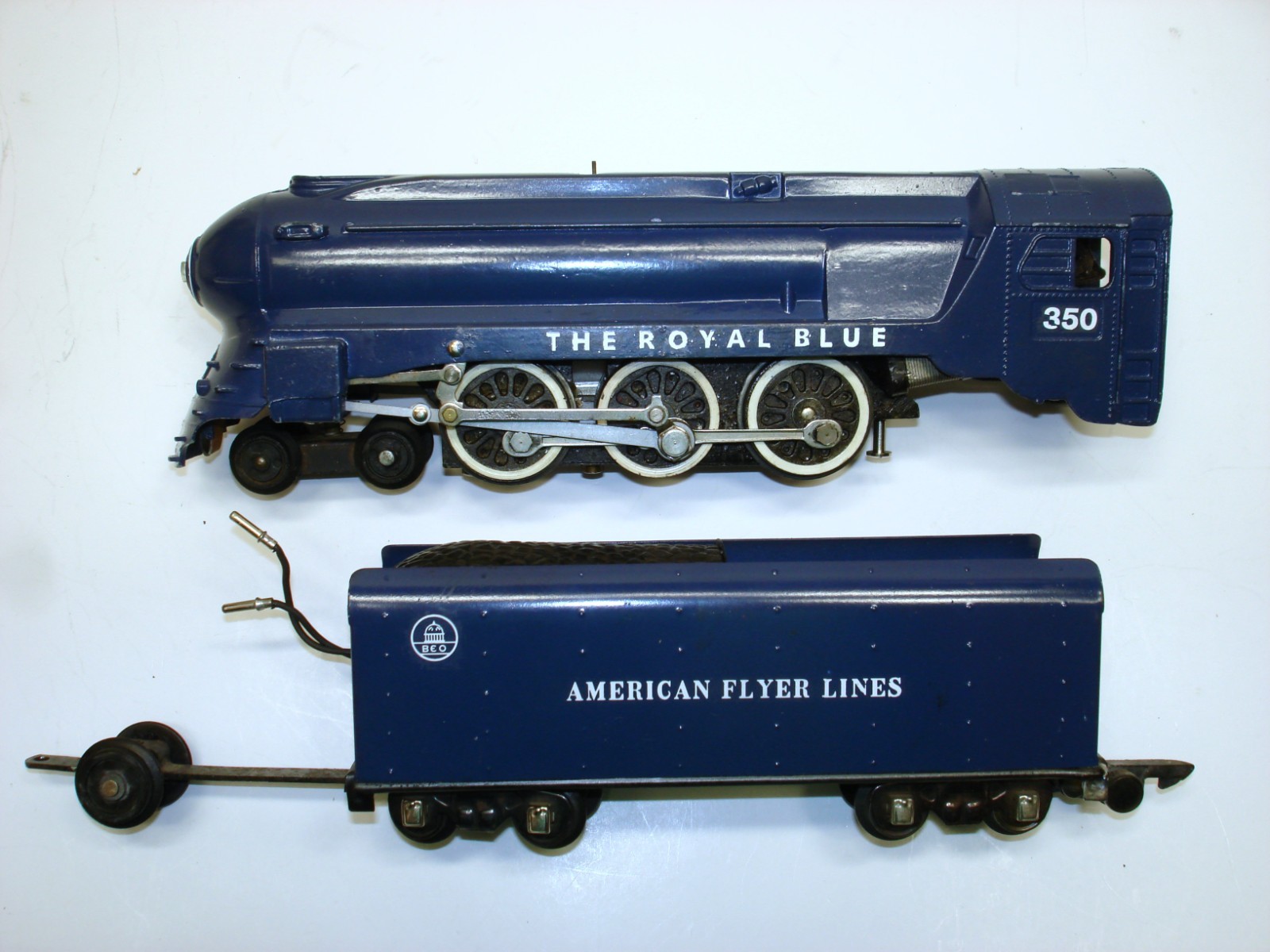 Custom 350 American Flyer Royal Blue Locomotive & Tender [Lot AH6-L103]