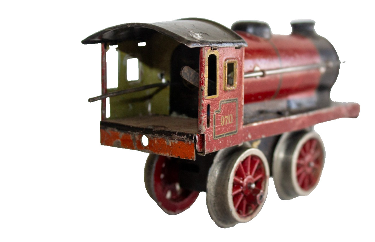 Early Märklin #970 Red 0-gauge clockwork Locomotive (4 parts or resto)