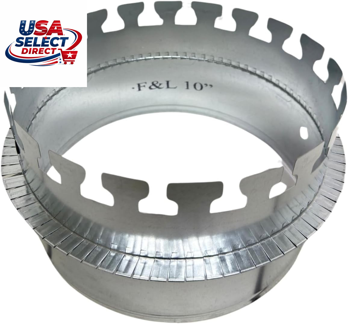 10 Inch Duct Board Collar 28 Gauge Galvanized Steel Tab Collar