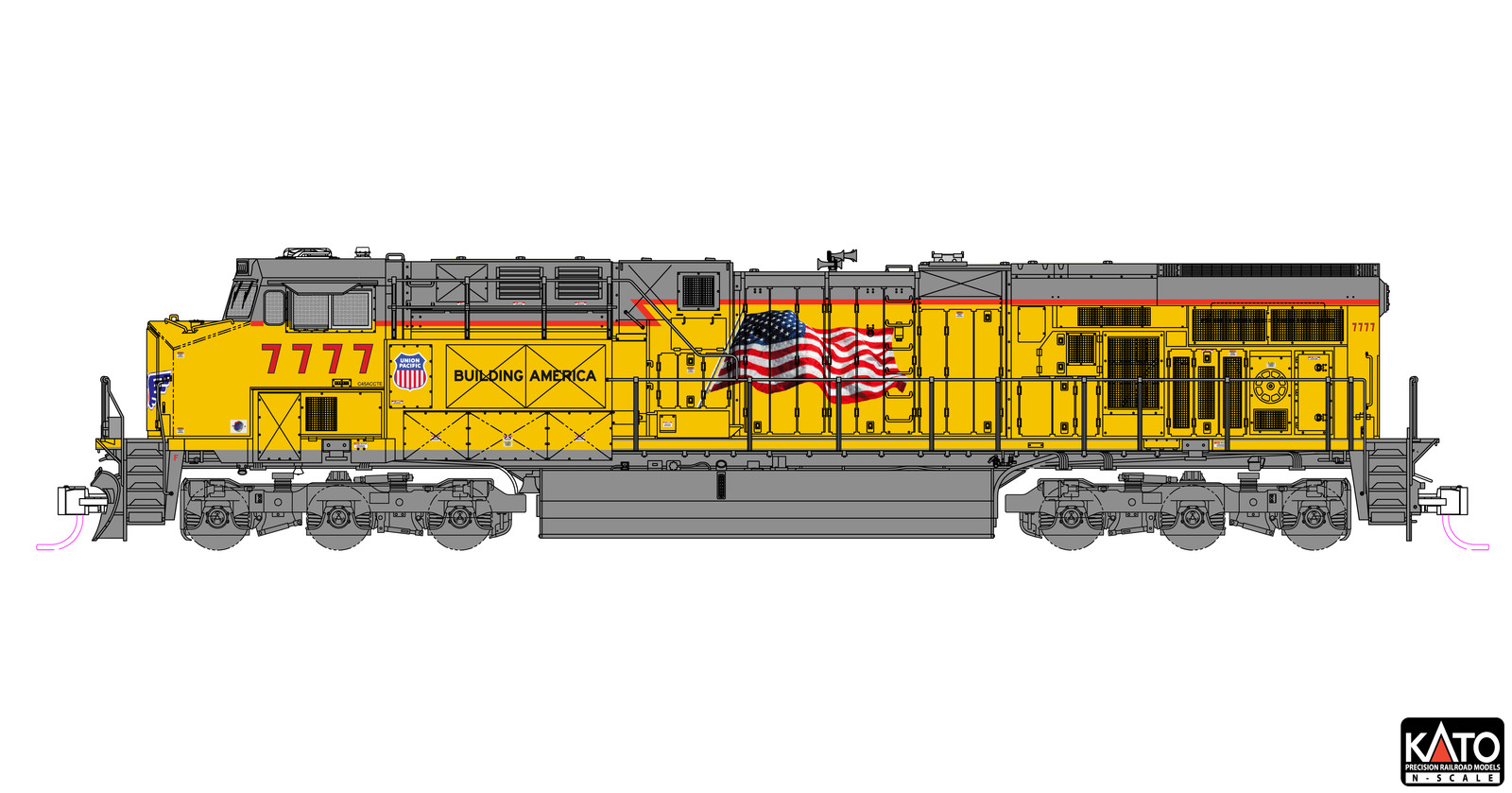 Kato 176-8967 N Scale UP Union Pacific GE ES44AC Diesel Locomotive #7777 NIB