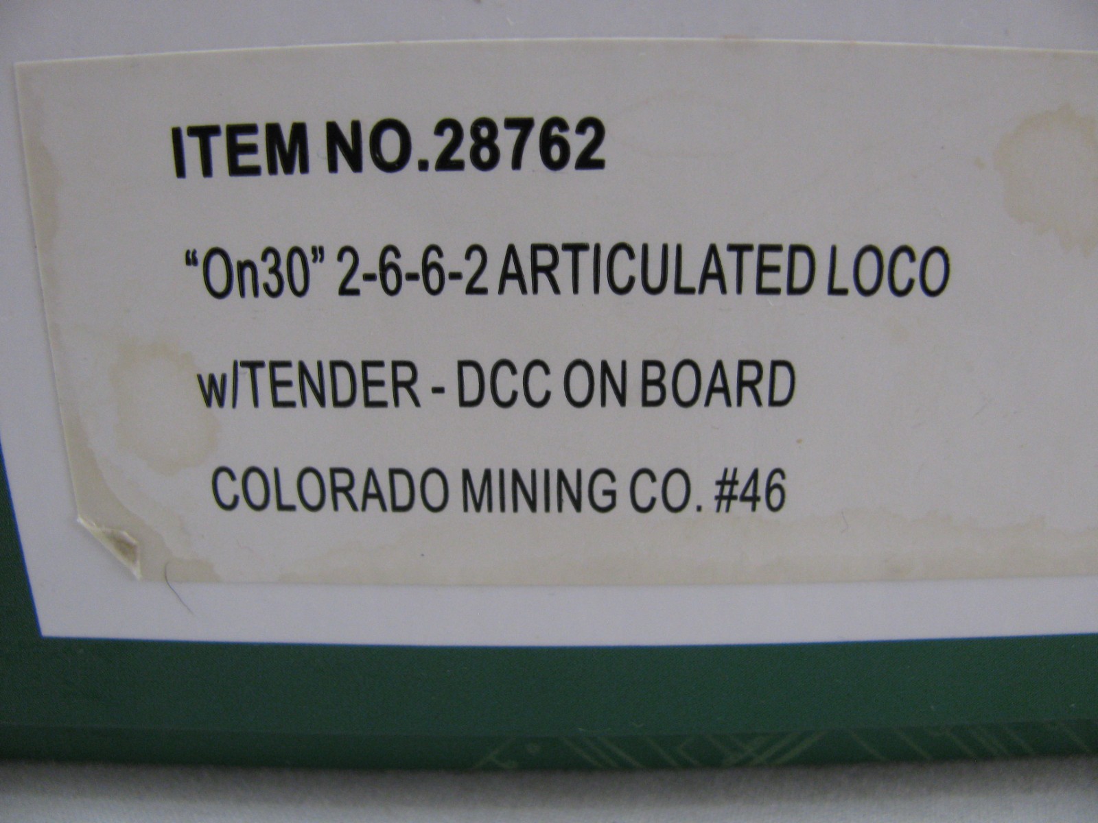 Bachmann Spectrum On30 DCC Colorado Mining 2-6-6-2 Articulated Steam Locomotive