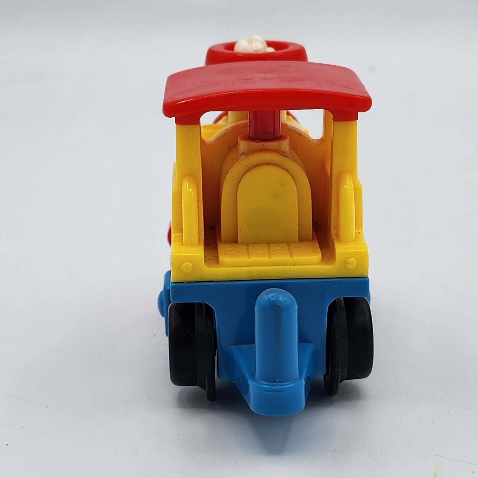 Fisher-Price Vintage 1992 Yellow Red Blue Push Along Toy Train Locomotive Engine