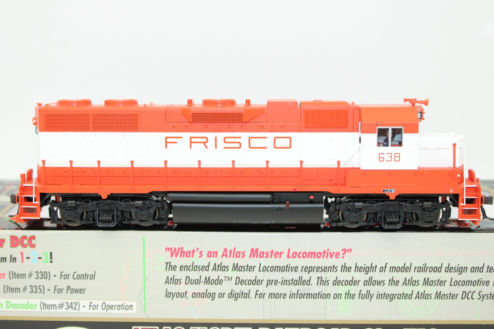Atlas Master HO Scale Frisco EMD GP38 Low Nose Diesel Locomotive #638 DCC
