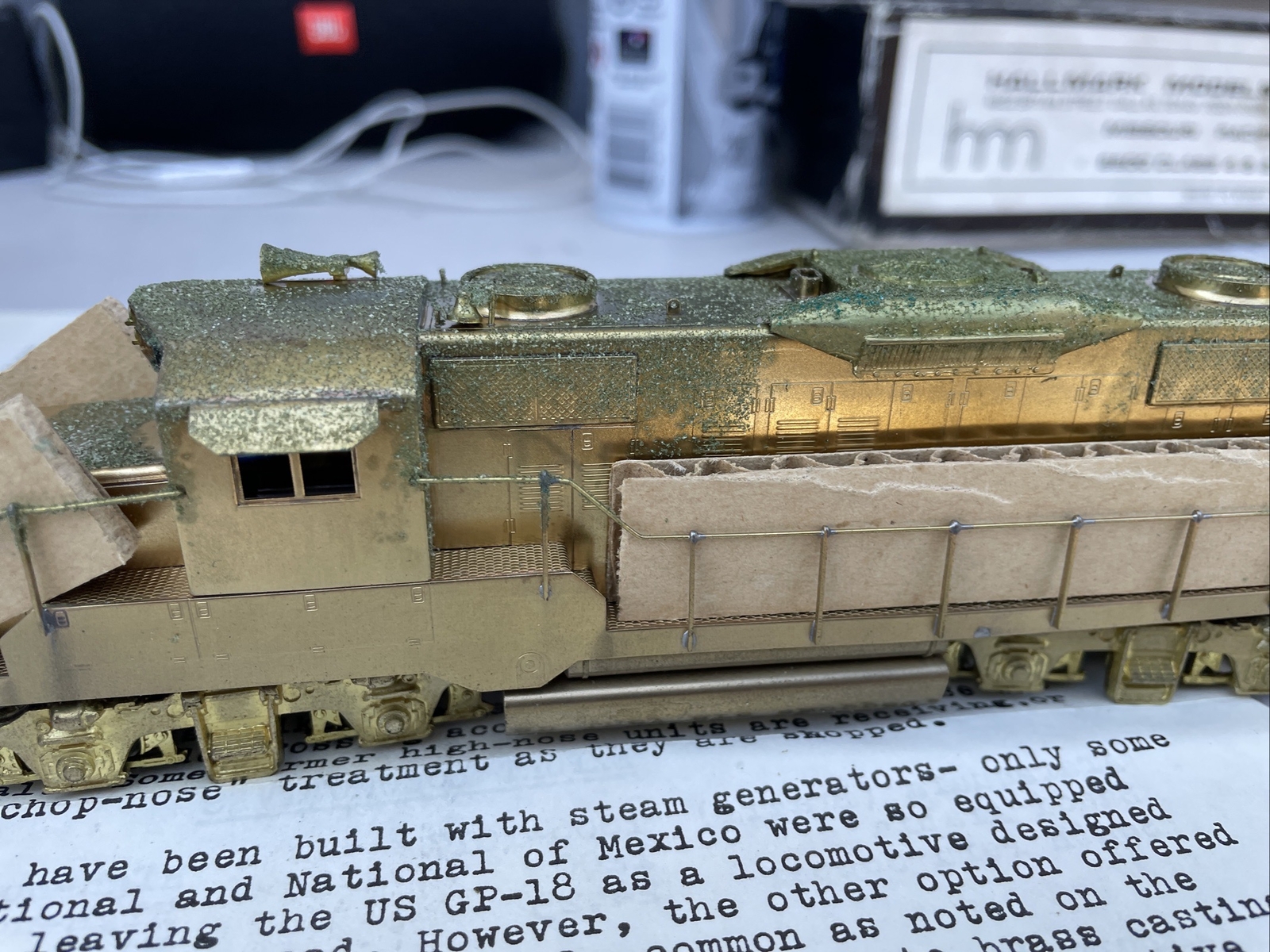 Hallmark Models BRASS EMD GP-18 Low Hood Diesel Locomotive, W/foam Stains