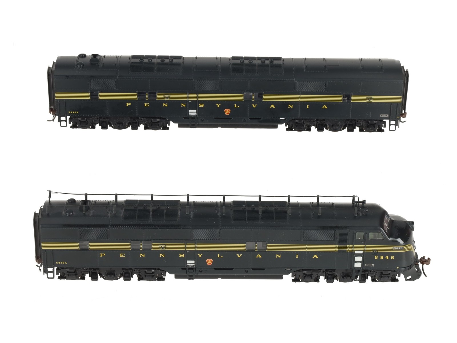 Broadway Limited 729 HO Scale PRR EMD E7A-B Diesel Set #5846A, 5846B w DCC/Sound