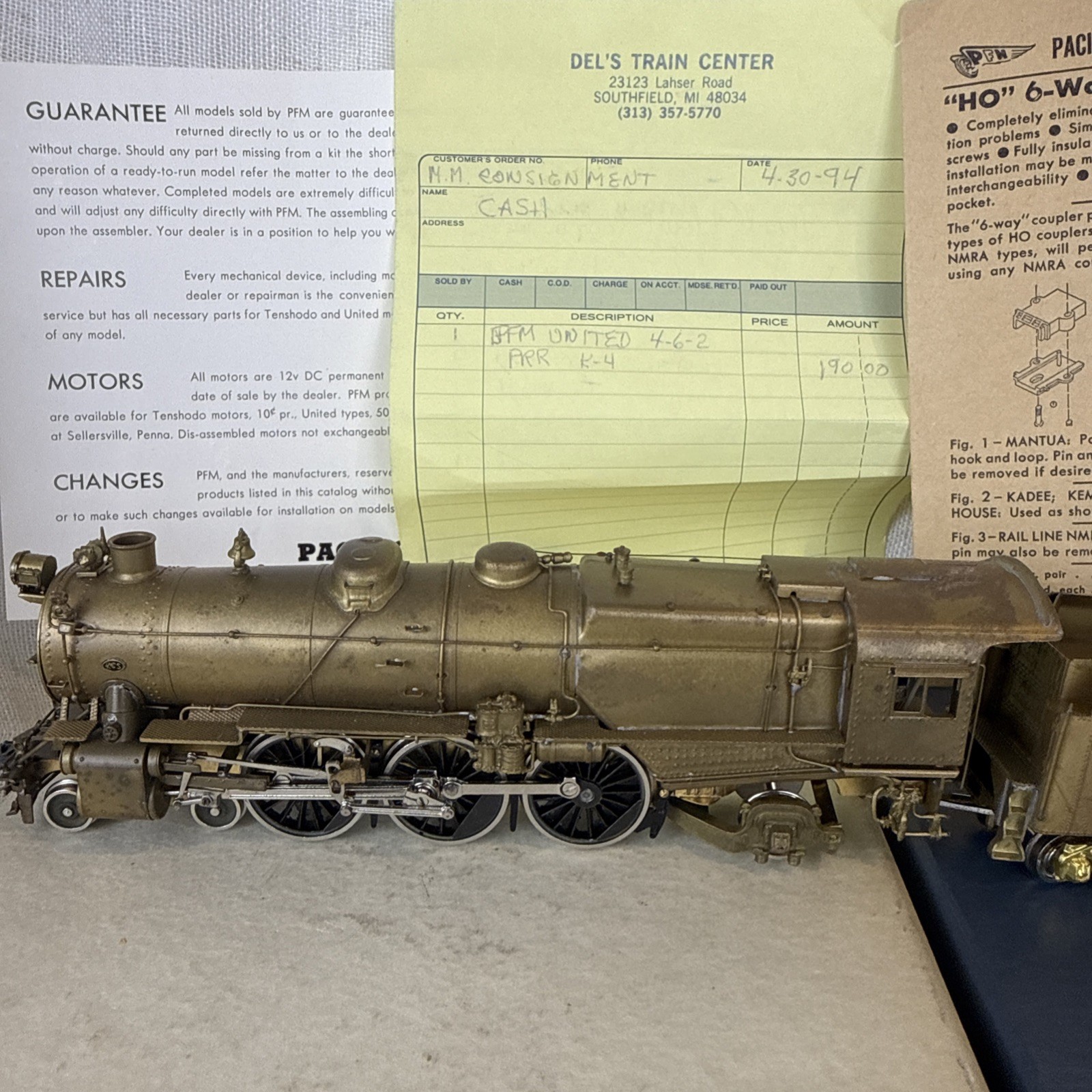 United Scale Models HO Pennsylvania 4-6-2 BRASS STEAM LOCO For Pacific Fast Mail
