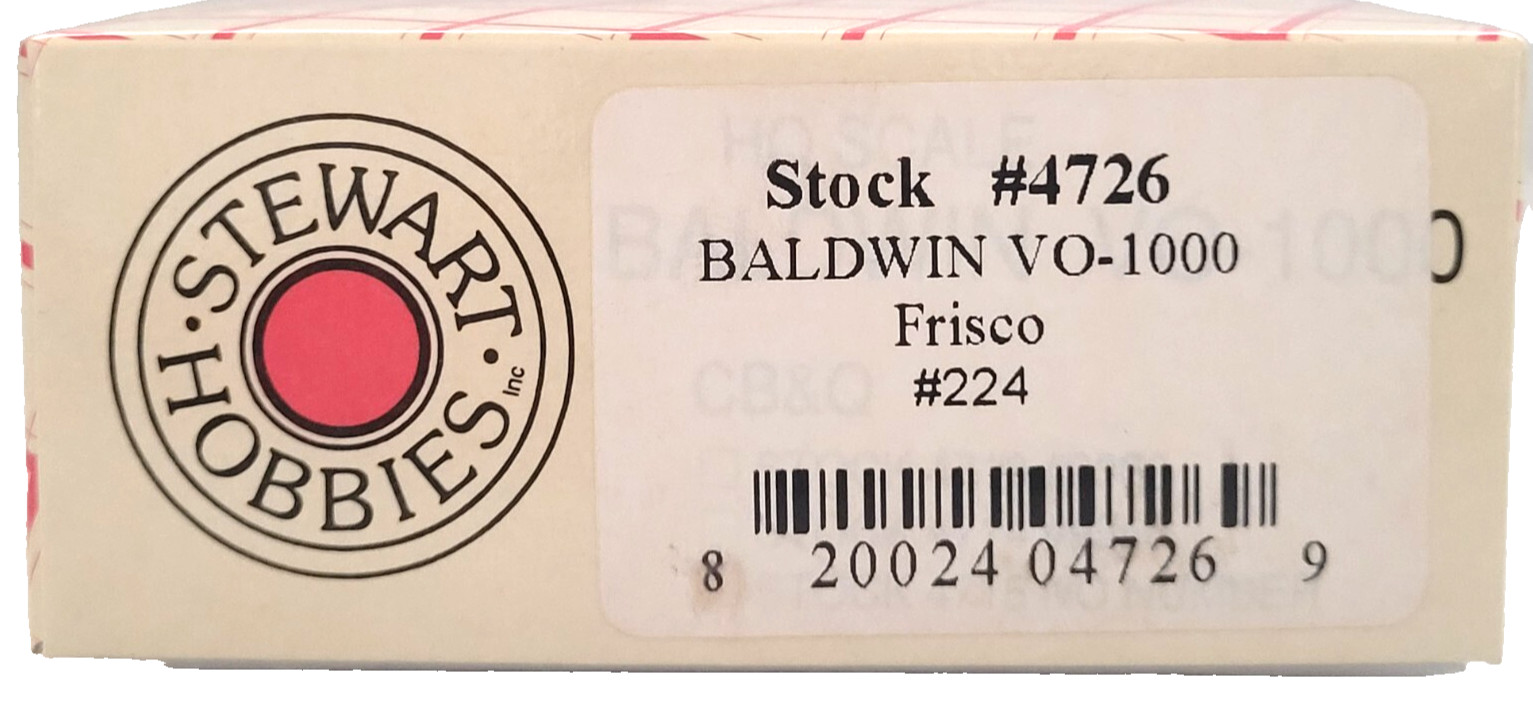 Stewart Hobbies 4725 HO Korea Made Baldwin VO-1000 Locomotive Frisco #214 Tested