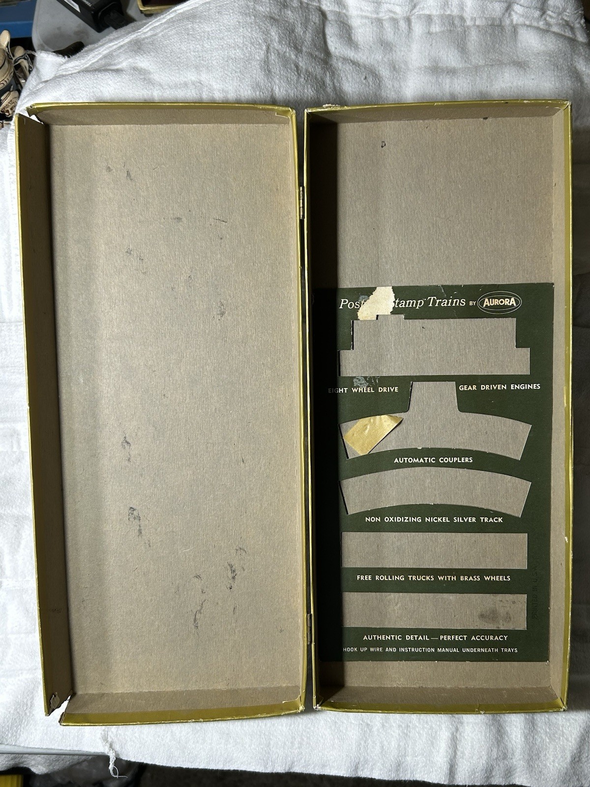 Aurora Postage Stamp Trains Santa Fe Original Box Only, No Trains No Box Inserts