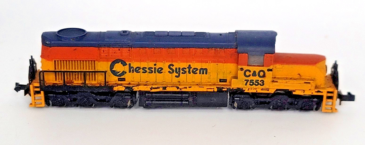 CB53c: Chessie System C&O #7553 N Scale Diesel Locomotive – Powered & Run Tested