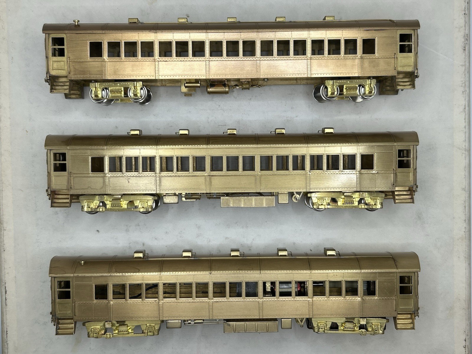 RARE HO S.SOHO & CO Brass Long Island RRR “Babylon Express” MU 3 Car Set (READ)