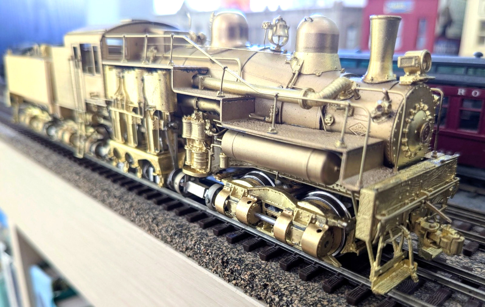 L@@K! *RARE KEY BRASS WM 150-TON 3-TRUCK SHAY HO *BACKHEAD *CAN MOTOR *RUNS G@@D