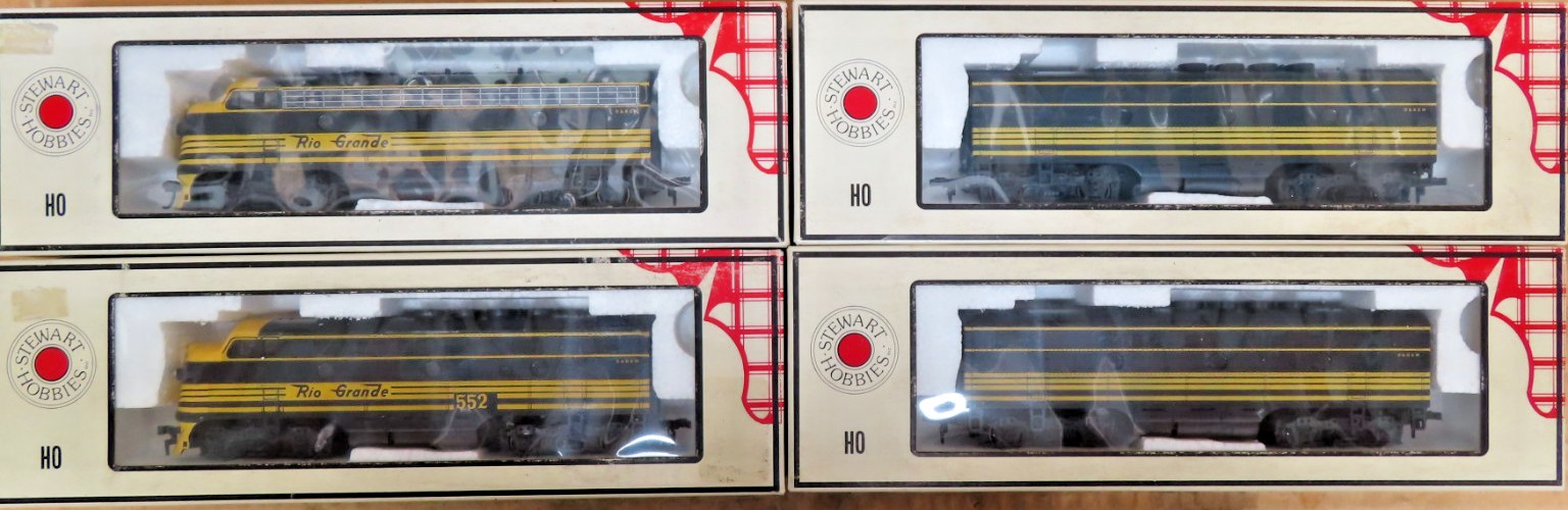 Stewart HO F3A (2) and F3A (2), #8020 & #8025 D&RGW 3 Units Kato powered