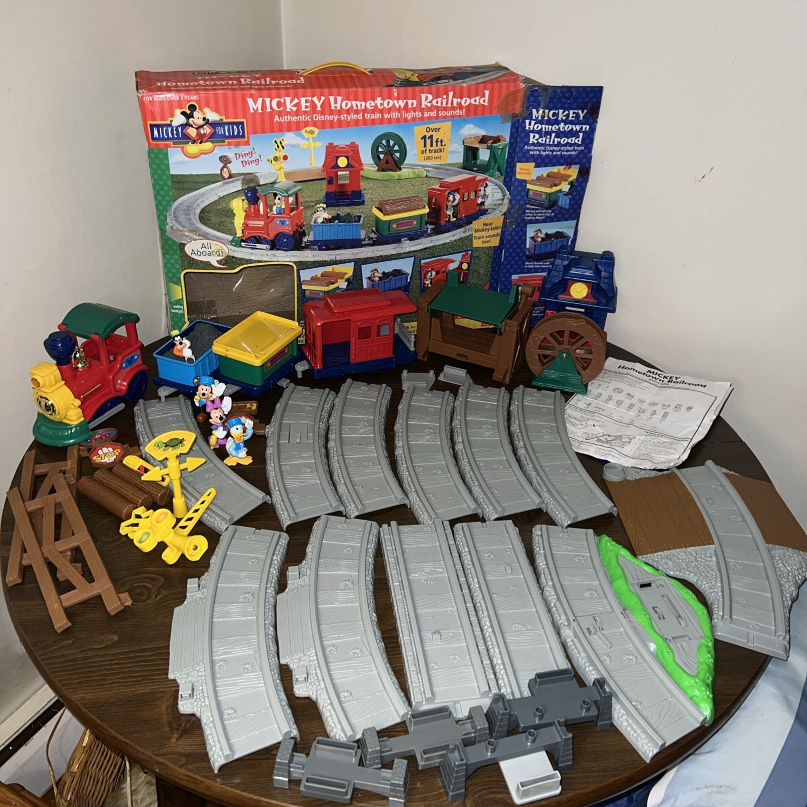 Vtg Fisher Price Mickey Hometown Railroad Disney Train With Lights And Sounds