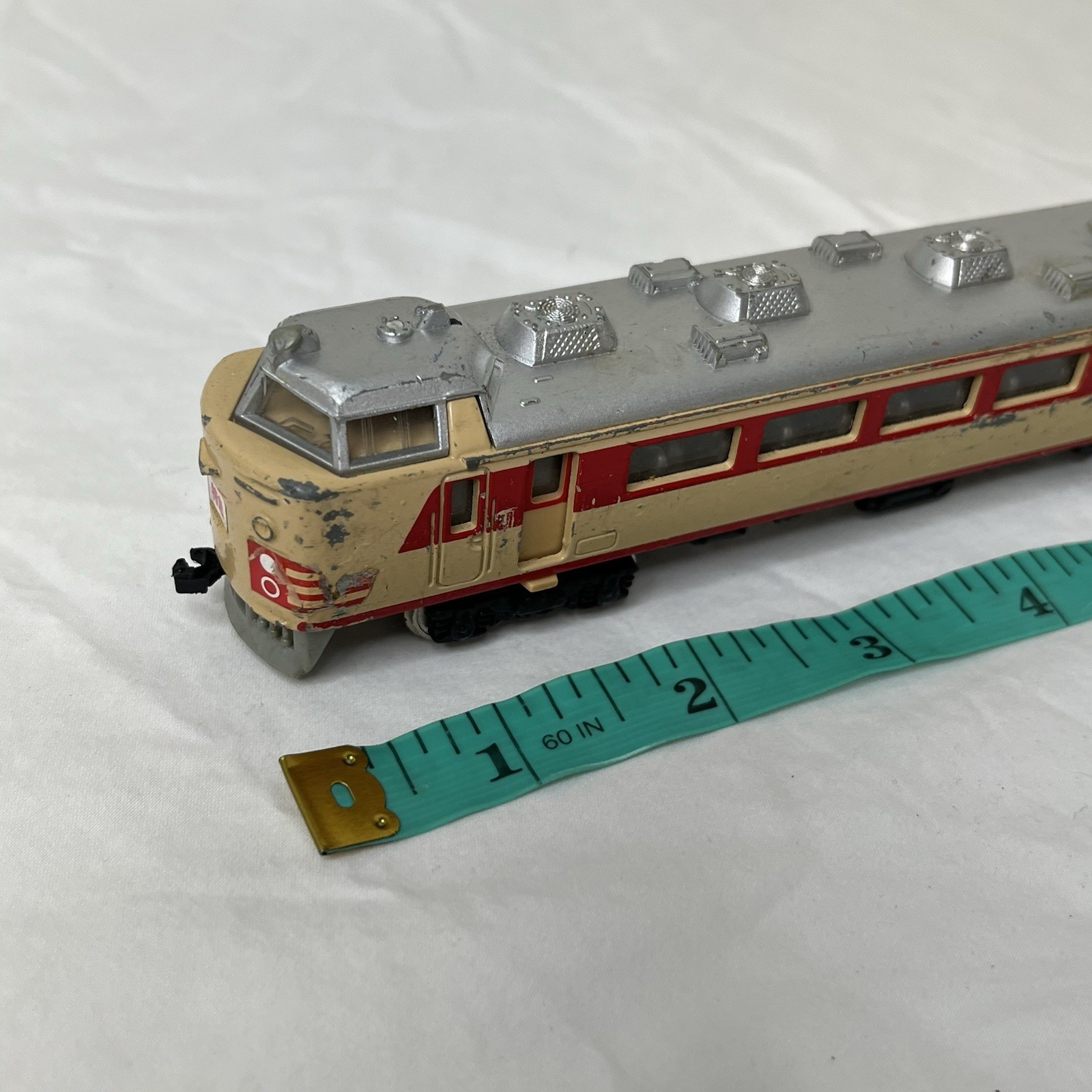 Vintage Japan EF81 85 Diecast Electric Locomotive Blue White 1/120 Scale Train