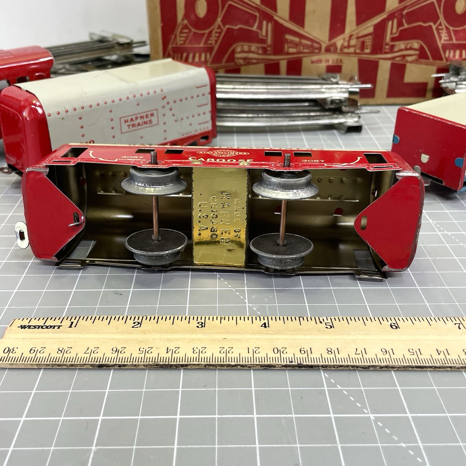 Hafner Streamliners Clockwork Wind-Up Train Set w/ Box & Track Works! Chicago US