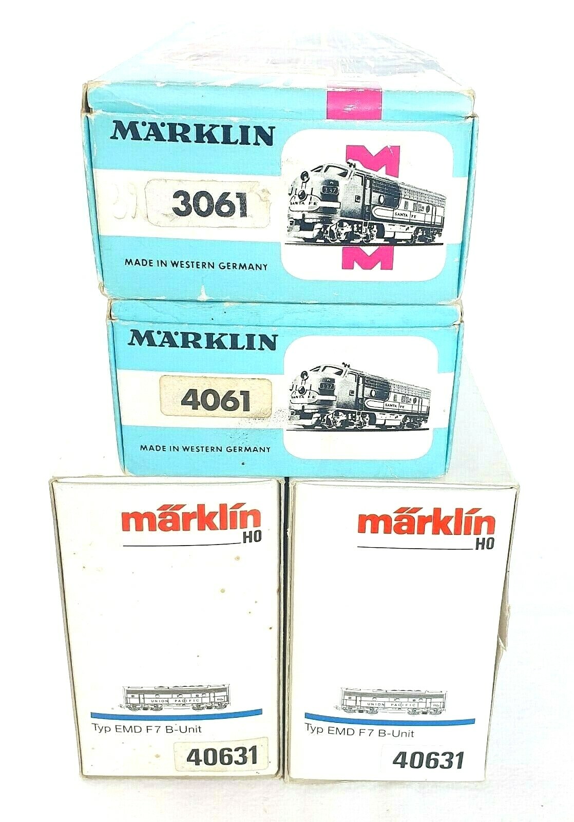 Marklin AC HO USA UNION PACIFIC EMD F7 DIESEL 4-UNIT LOCOMOTIVE 3061 + 4061 MIB!