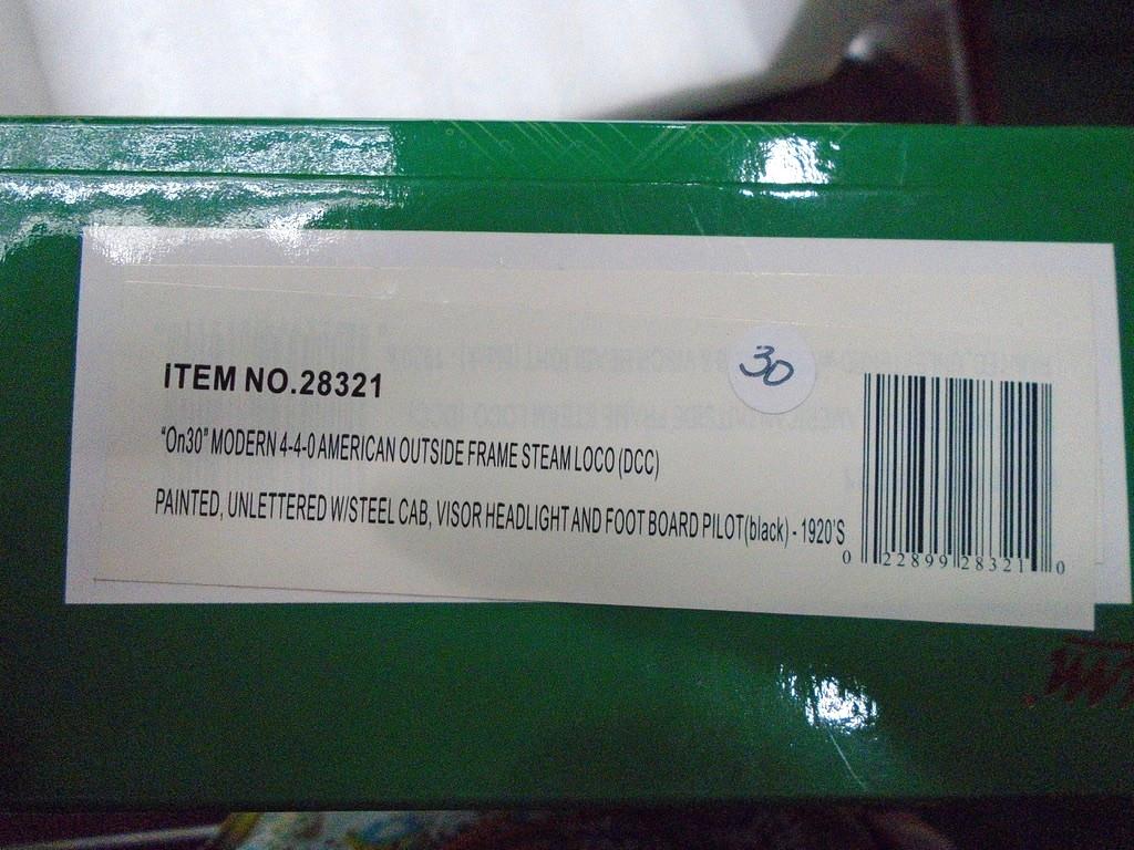 Bachmann Spectrum On30 No. 28321 American Outside Frame Steam Locomotive