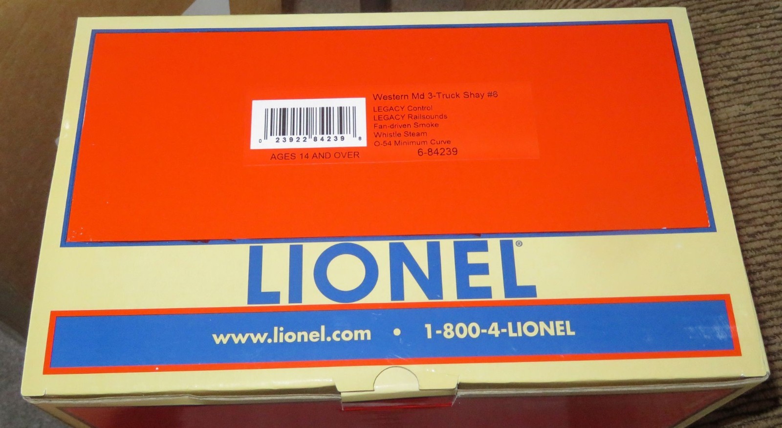 LIONEL 84239 Western Maryland Legacy 3 Truck Shay #6 – NEW -NR