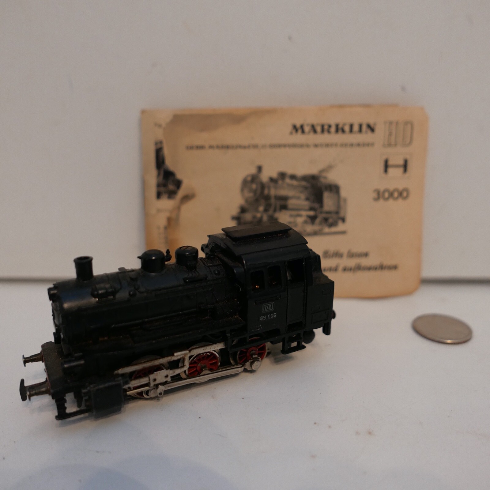 Vintage HO Scale MARKLIN 3000 89006 Train Steam Locomotive w/ Paper !!!