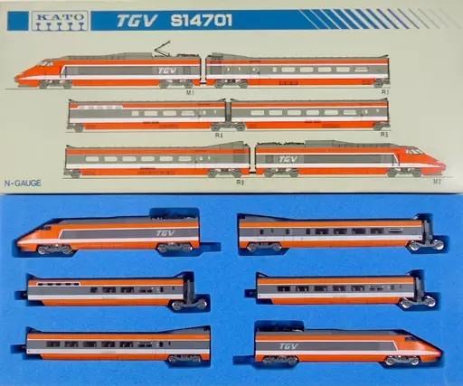 KATO French Railroad TGV S14701 N Scale Bullet Train N-Guage Toy Hobby Used