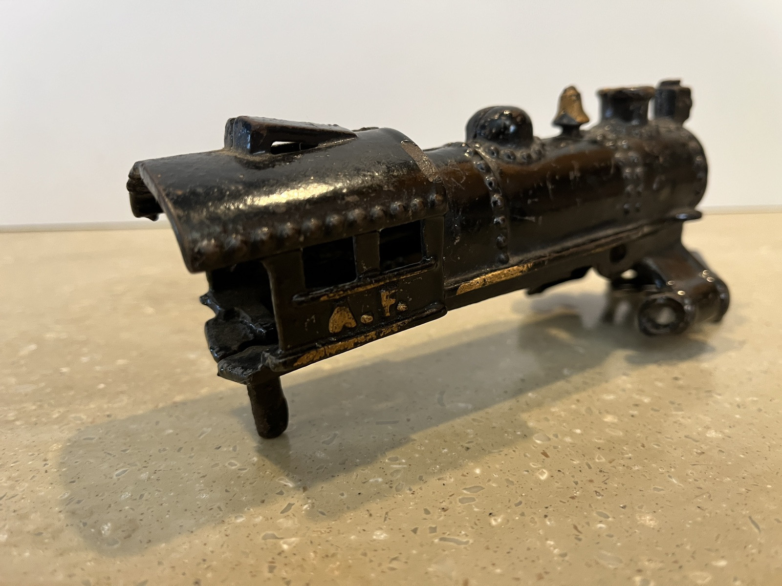 Prewar American Flyer O Black & Gold Cast Iron Steam Locomotive SHELL ONLY