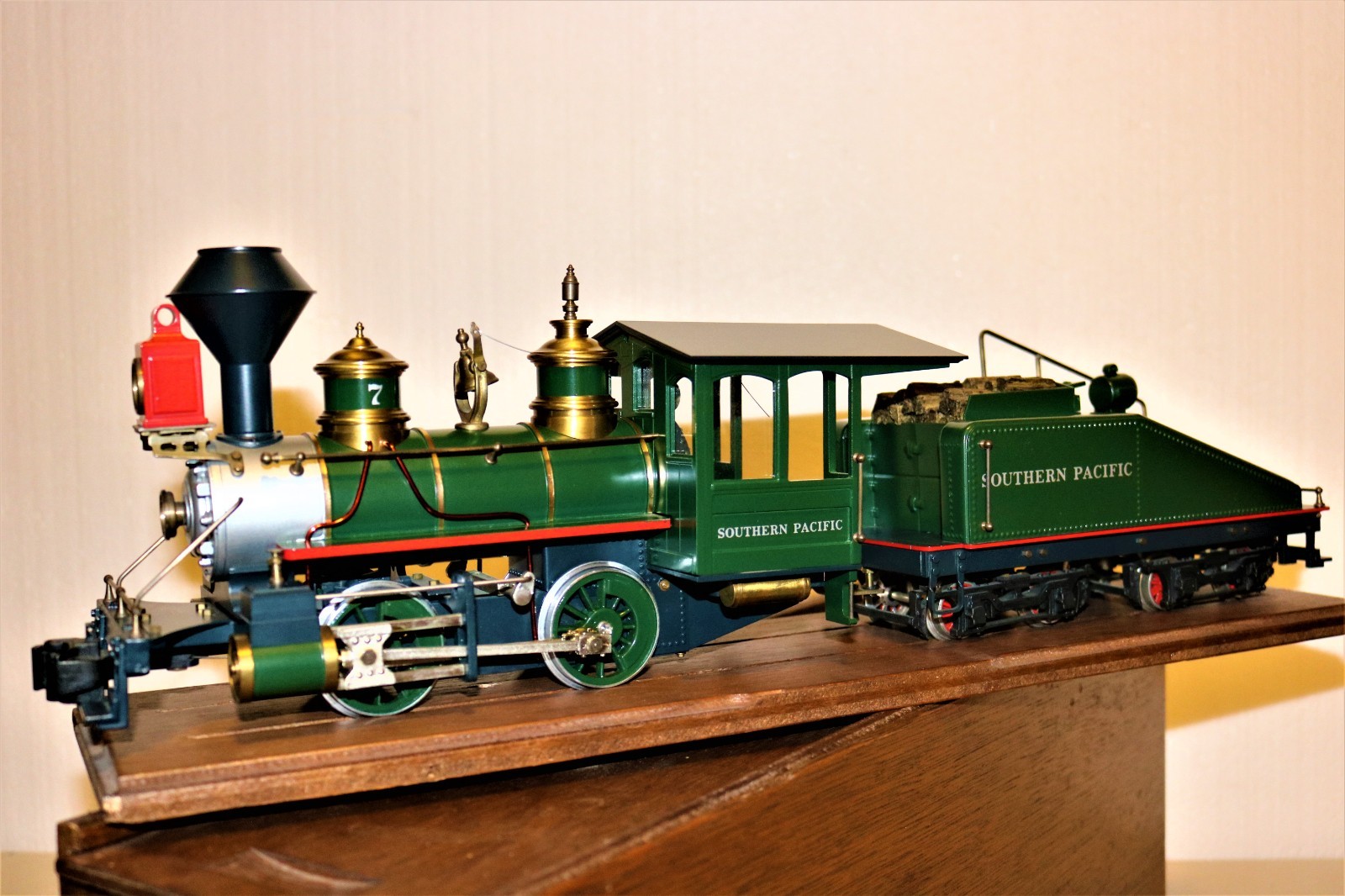 @@@ MINTISH RARE G scale Brass DELTON Southern Pacific GREEN SP 0-4-0 #7 Ser#114
