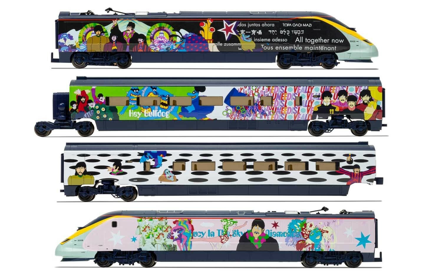 Hornby Tgv Eurostar Livera Beatles Yellow Submarine Set 4 Elements