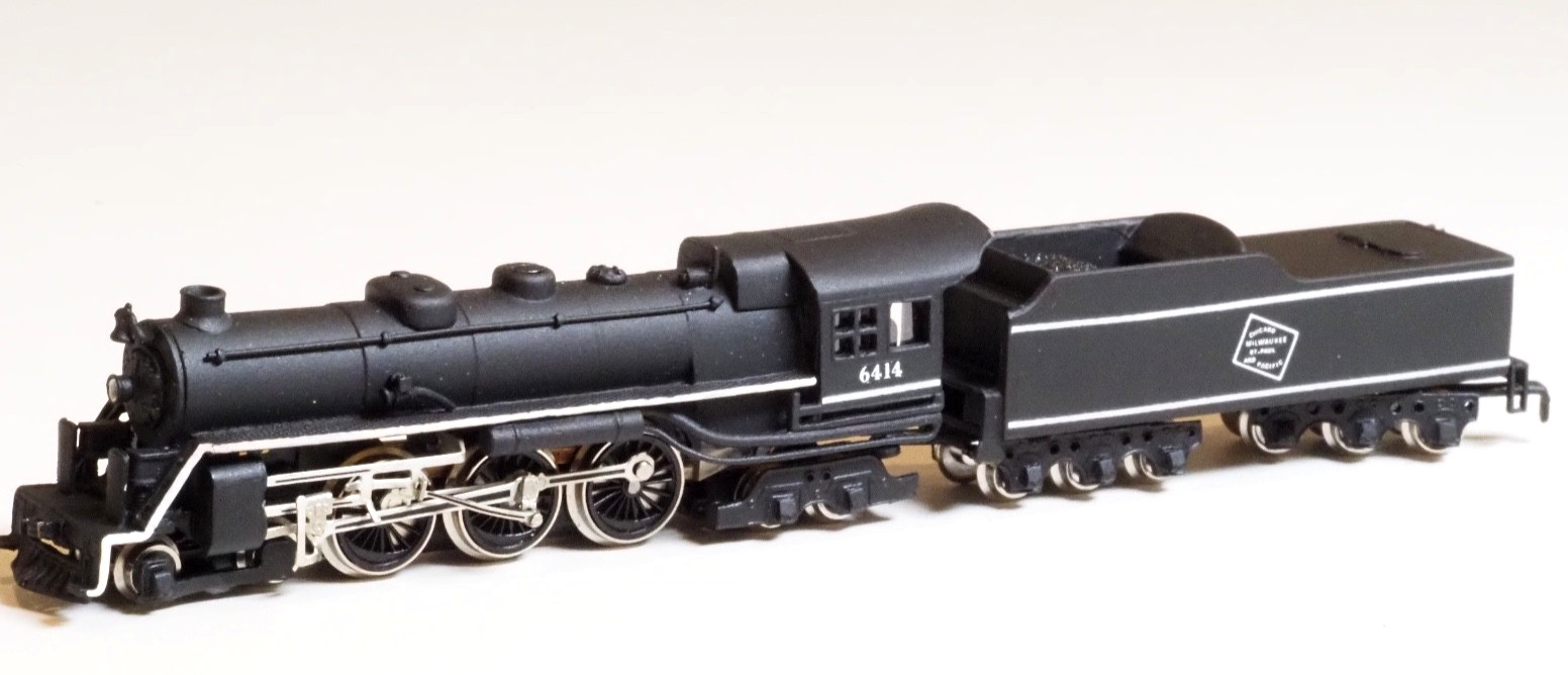Brass Z-scale Steam Locomotive Milwaukee Hudson & 5 AZL Pullman Passenger cars
