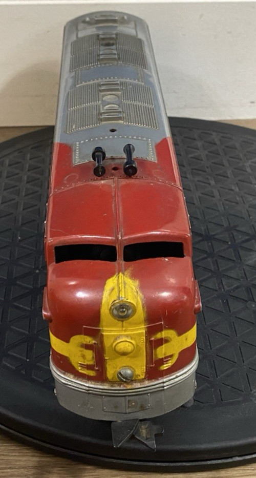 Santa FE O Gauge Diesel Locomotive 1095 Red/Silver Engine Added Weight Stick