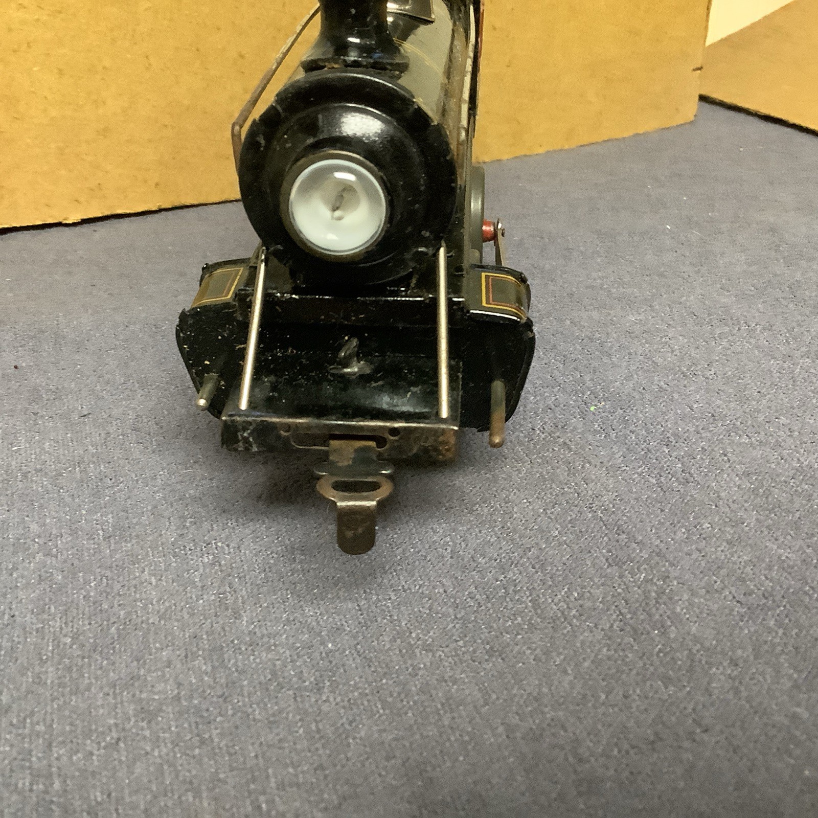 Vintage Fandor Clockwork Locomotive And Tender With Battery Operated Light Used