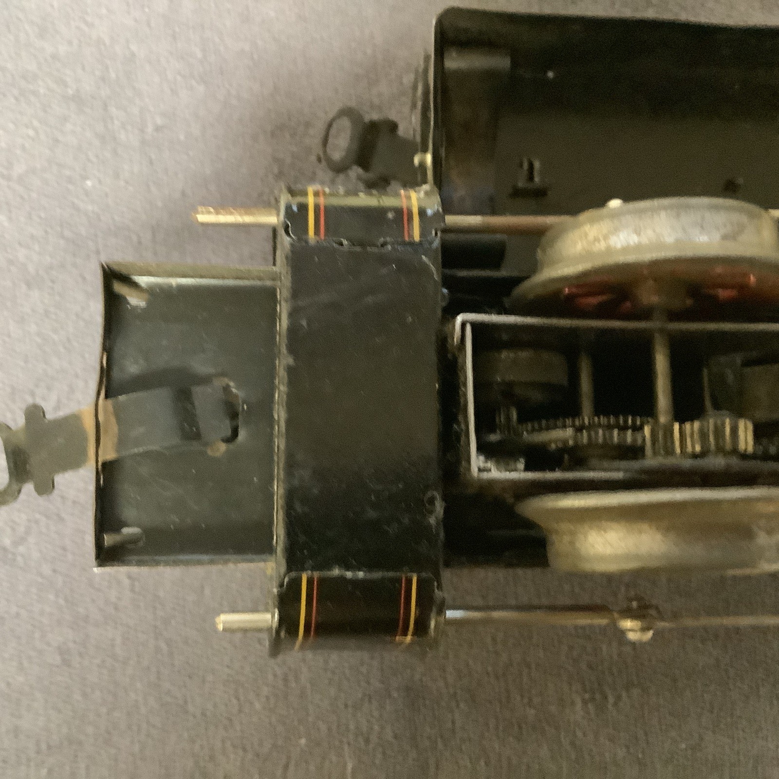 Vintage Fandor Clockwork Locomotive And Tender With Battery Operated Light Used