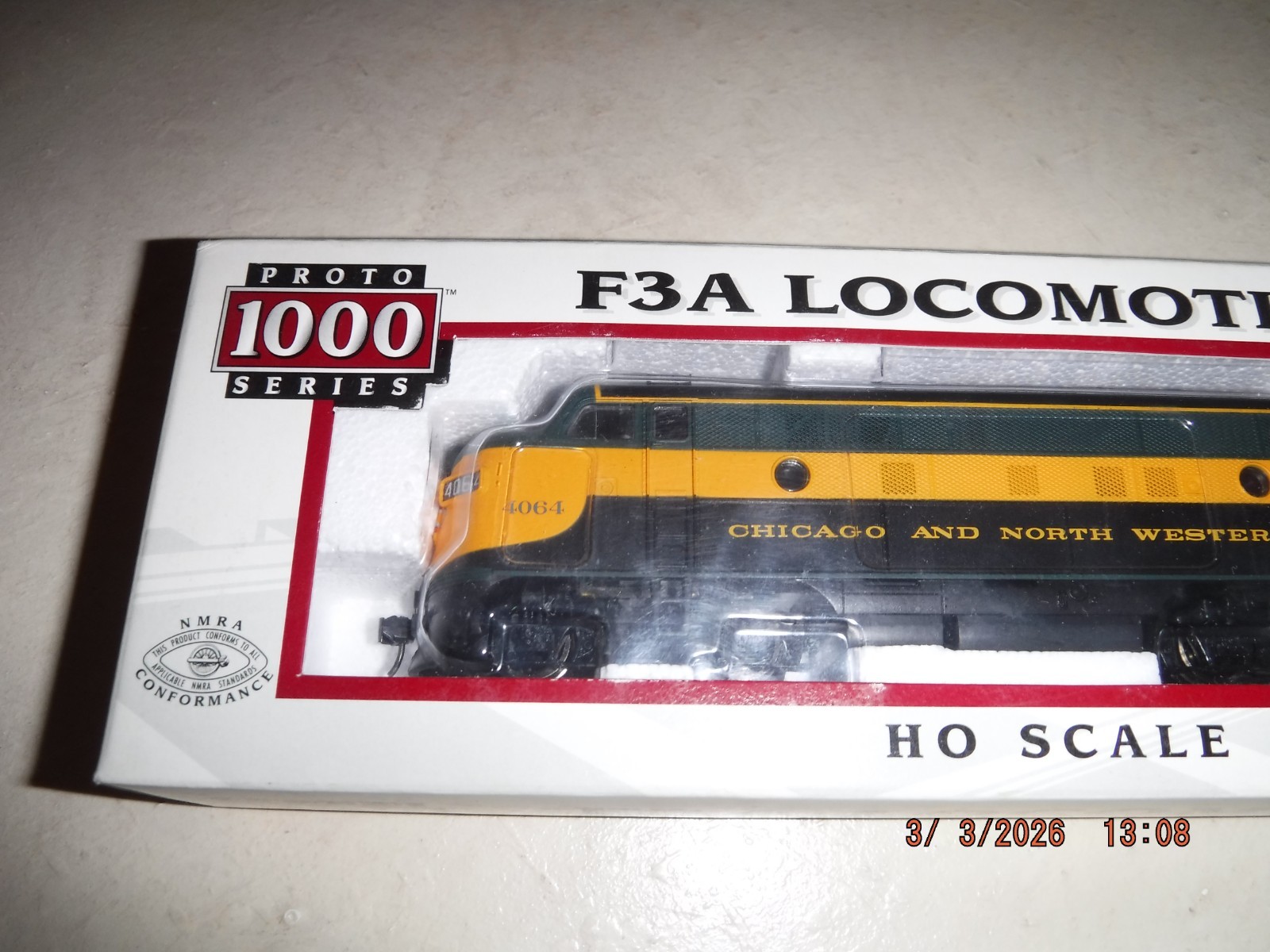 LIFE-LIKE PROTO 1000 HO CHICAGO & NORTH WESTERN F3A LOCOMOTIVE #4064 NOS – NEW!