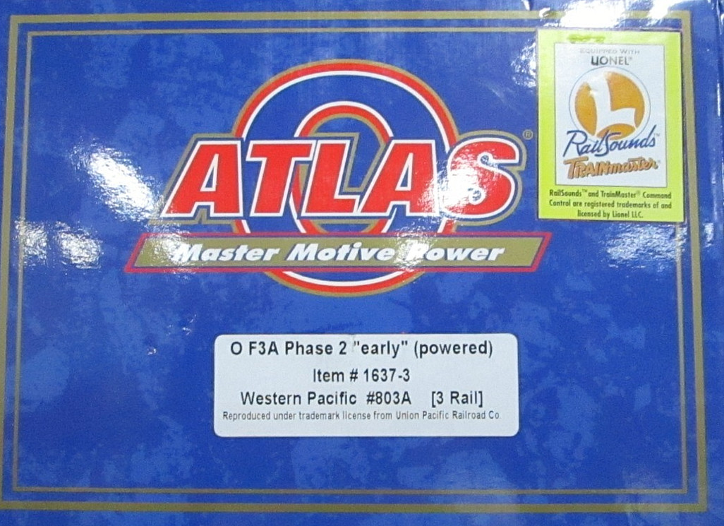 Atlas O 3 rail F3 PH2 ‘early’ ABBA Set Western Pacific ALL POWERED PS2 #803..LN