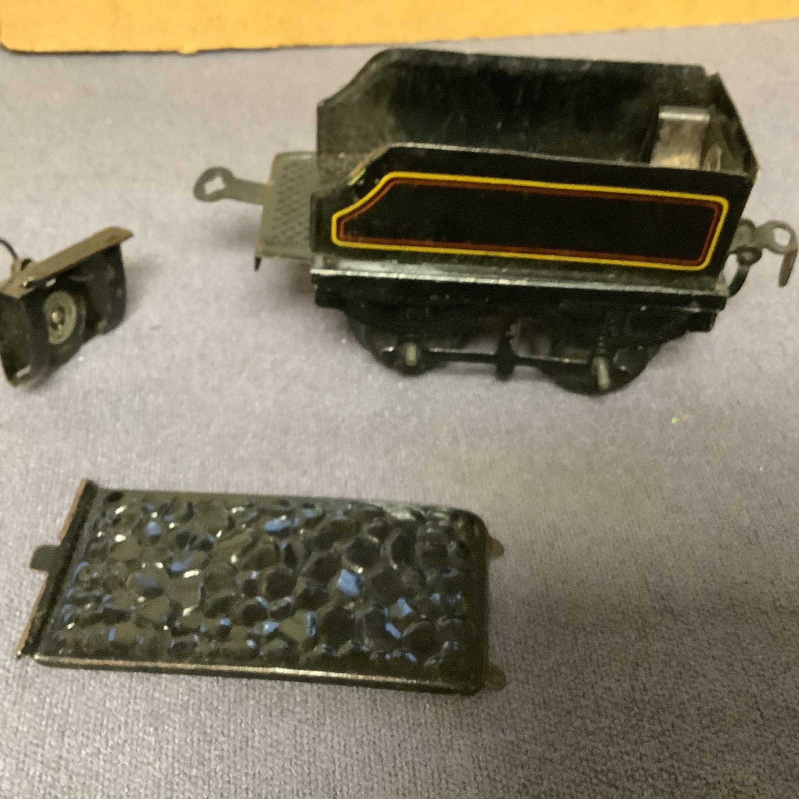 Vintage Fandor Clockwork Locomotive And Tender With Battery Operated Light Used