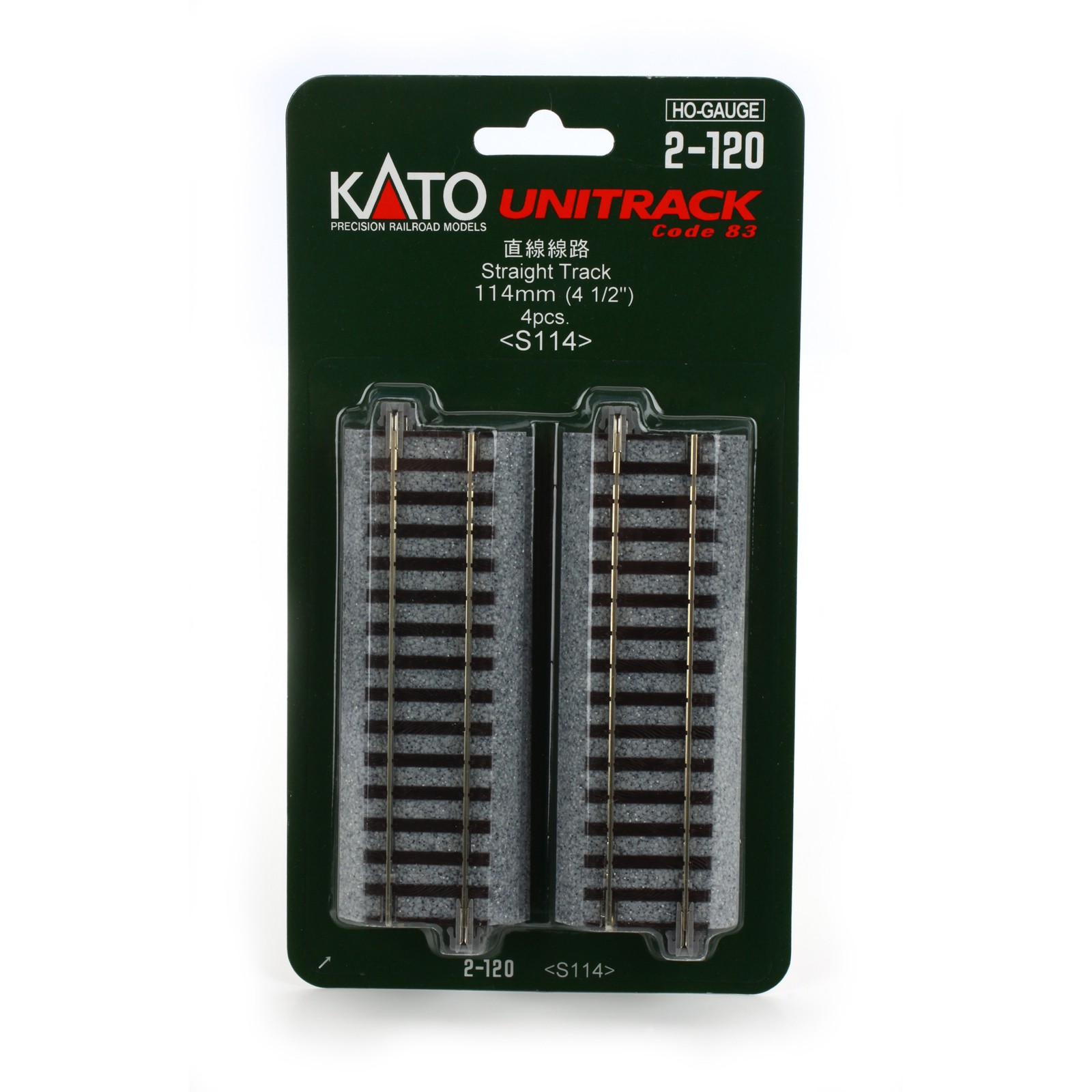 Kato USA Inc. HO 114mm 4 1/2″ Straight 4 KAT2120 HO Track