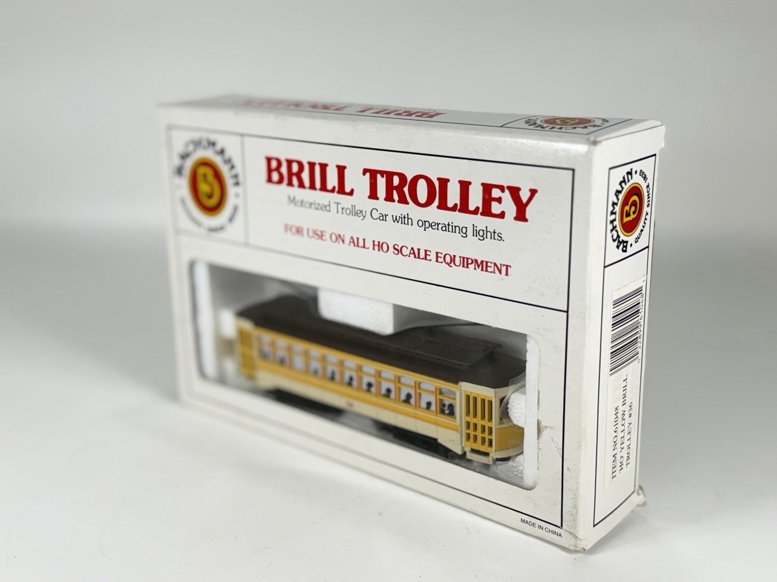 Bachmann HO Scale Yellow Brill Trolley #36 – Item No #61048 – NEW