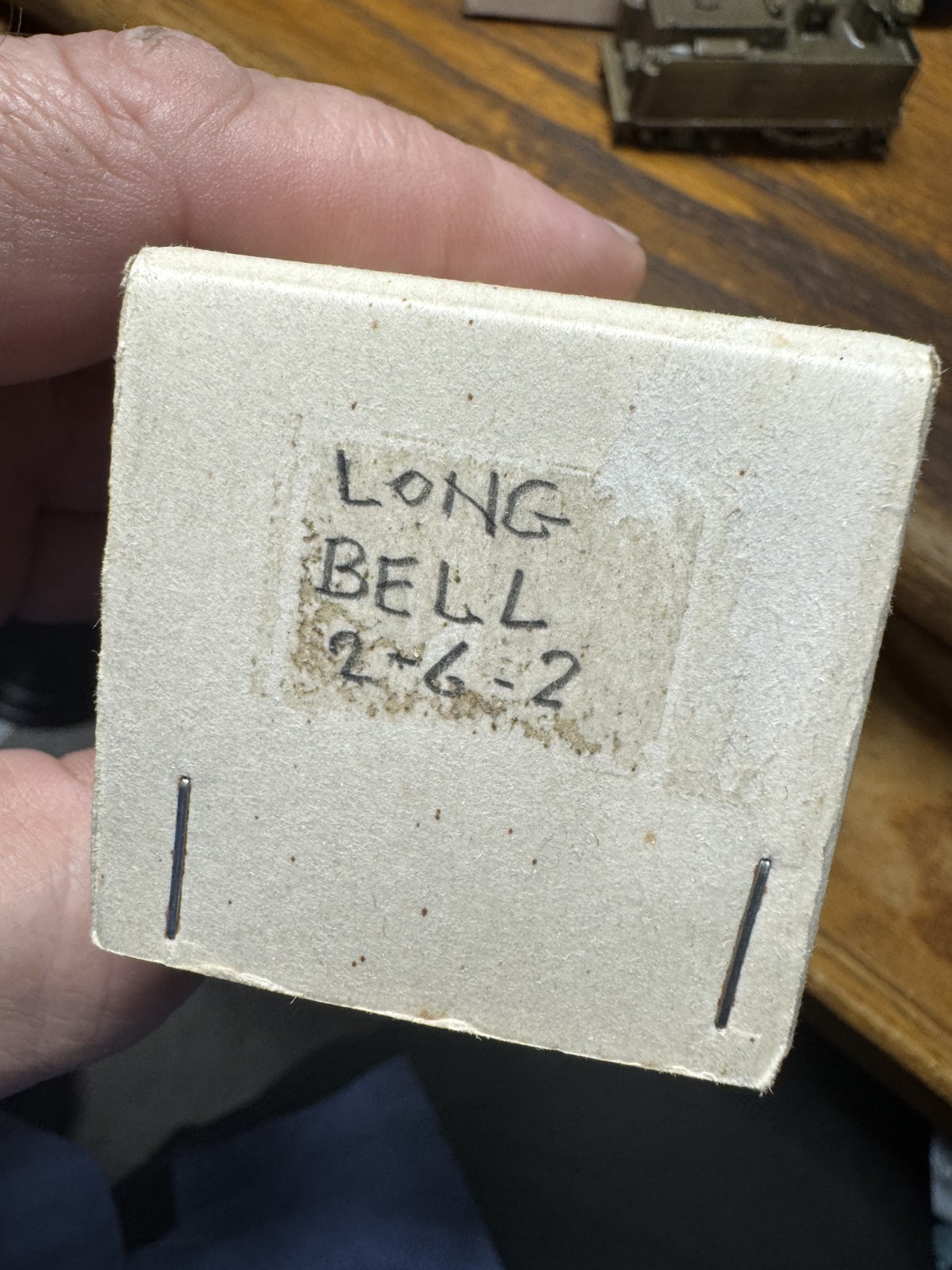 brass HO Long Bell Logging 2-6-2 tender in box United Hobbies