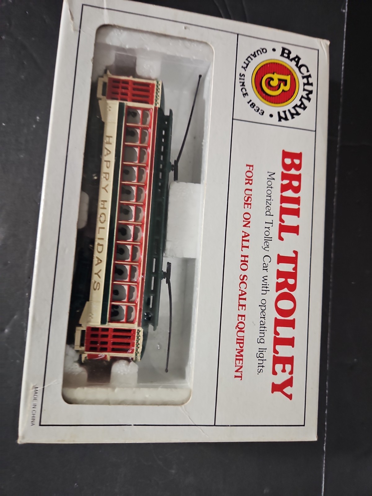 Bachmann HO Scale 61040 Christmas Brill Trolley NIB Brand New Complete Paperwork