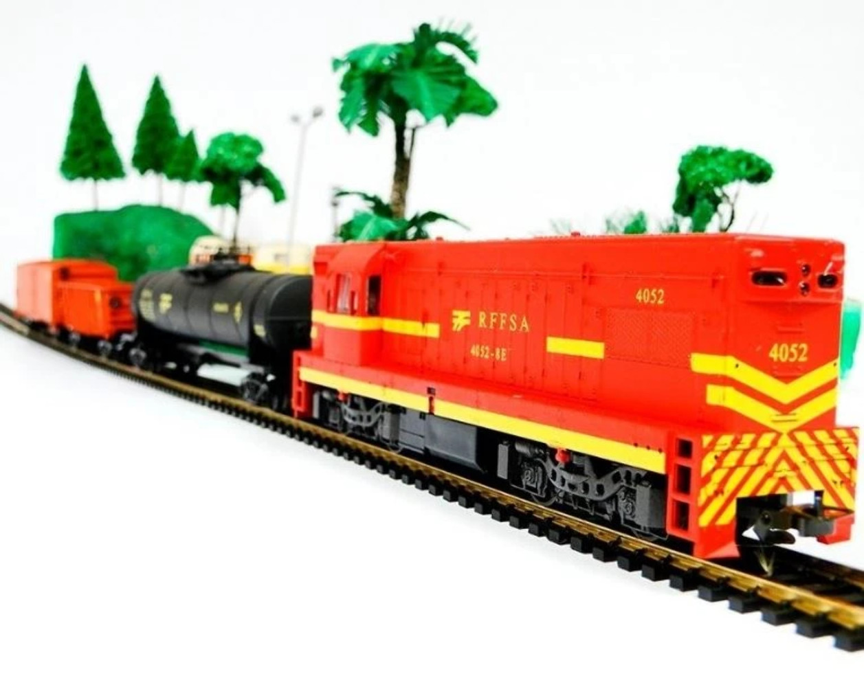 Freight Train RFFSA 6511 Eletric Automotive Miniature HO Scale 1:87 Collection