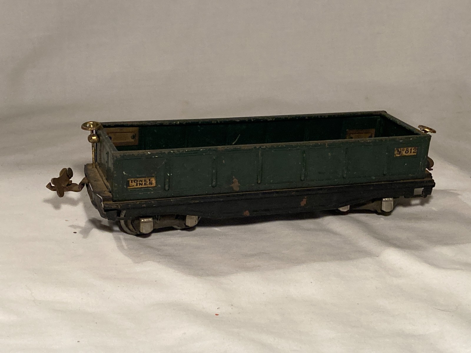 c1930s Prewar Lionel Lines No. 812 dark green and black Gondola Train Car
