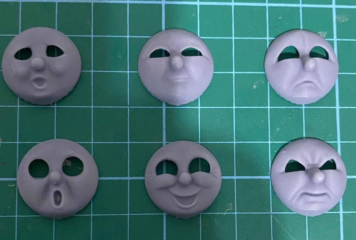 Custom HO/OO Bachmann Thomas & Friends James Magnetic Faces Set of Six