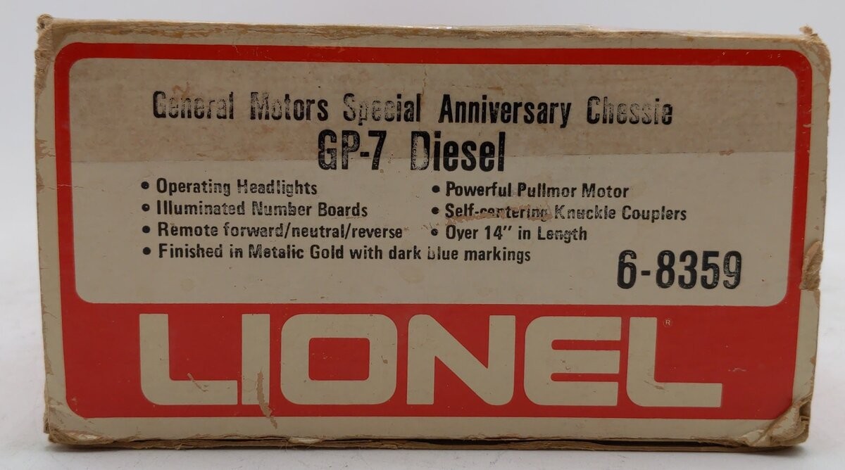 Lionel 6-8359 O Gauge Chessie System GM Gold GP7 Diesel Engine/Box